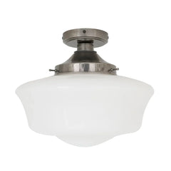 IP44 Schoolhouse Ceiling Light Brass E27 Bathroom-Safe 7 Finishes