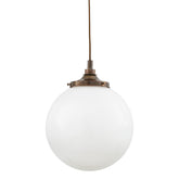 Opal Glass Globe Pendant Light IP44 Brass Gallery 20–35cm 7 Finishes