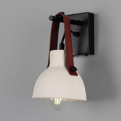 Bell Ceramic Wall Light Fire-Hose Strap E27 H26cm 5 Colours 5 Finishes