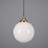 Opal Glass Globe Pendant Light, 20–30cm, 6 Finishes