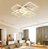 Square Layered LED Chandelier Iron Acrylic Dimmable