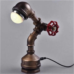 Small Industrial Desk Lamp Aged Brass E27 LED Included