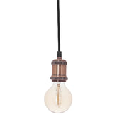 Small Copper Pendant Light Brushed Iron E27 40W 1m or 2m Cable