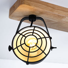Industrial 3-Lamp Ceiling Light Black Adjustable Arms 3×E14