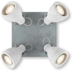 Concrete Ceiling Light GU10 LED 4×5W Dimmable 23cm Grid