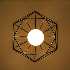 Diamond Ceiling Light Geometric Metal E27 40W Black or White