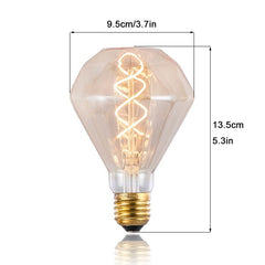 Diamond Spiral Filament LED Bulb E27 4W 2700K Vintage