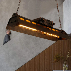 Industrial Pendant Light Bar Iron Perforated E27