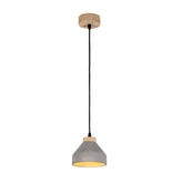Concrete Oak Pendant Light E14 40W FSC Ø15cm