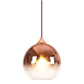Copper Glass Globe Pendant Light E27 Ø20cm 150cm Cable