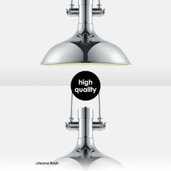 Chrome Pendant Light Iron Adjustable Shade E27 LED