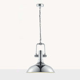 Chrome Pendant Light Iron Adjustable Shade E27 LED