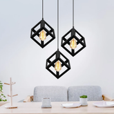 Cube Pendant Light Iron Matte E27 40W — 17cm, White or Black