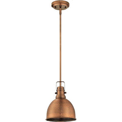 Hammered Copper Pendant Light Tempered E27 Ø20cm Sloped Ceiling OK