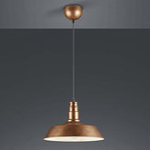 Copper Pendant Light Fabric Shade E27 60W Ø36cm 150cm Cable