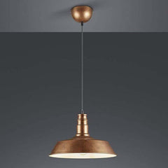 Copper Pendant Light Fabric Shade E27 60W Ø36cm 150cm Cable