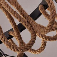 Industrial Pendant Light Metal Rope E27 Black Brown Ø80cm