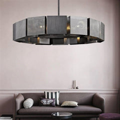 Industrial Circular Pendant Black & Grey — Ø60cm or Ø80cm