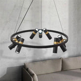 Industrial Multi-Spot Pendant Light GU10 LED Black Gold Ø65cm