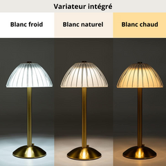 Vintage Italian Desk Lamp Cordless USB Rechargeable 3 Colour Temps Touch Dimmer