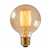 Vintage Straight Filament Globe Bulb G80 E27 40W Warm White