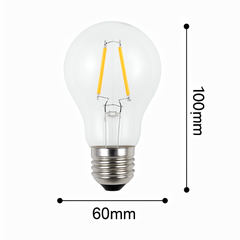 A60 LED Filament Bulb E27 2W–8W Warm & Cool White