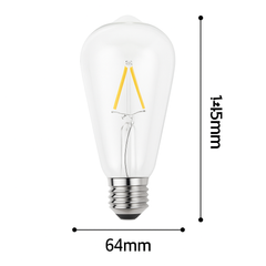 ST64 LED Filament Bulb E27 2W–8W Warm & Cool White