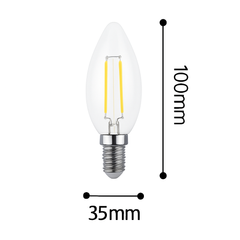C35 Candle LED Filament Bulb E14 2W–8W Warm & Cool White