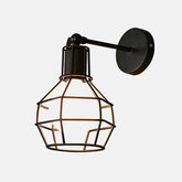 Caged Wall Light Metal Wire Cage Vintage Industrial E27 Max 40W