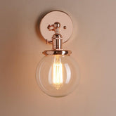 Rose Copper Wall Light Glass E27 180° Arm Rotary Switch Hand-Assembled