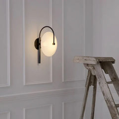 Black Metal White Diffuser Wall Light E27 Modern Industrial
