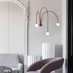 Curved Arch Wall Light 3 Globe LED IP20 — Black, Red or Gold