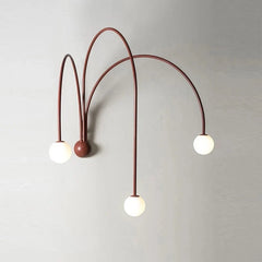 Curved Arch Wall Light 3 Globe LED IP20 — Black, Red or Gold