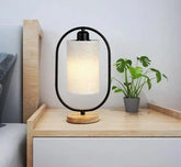 Modern Table Lamp with Fabric Shade Black or White