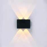 Outdoor LED Wall Light 6-Point Motion Sensor Black Aluminium 6W IP65