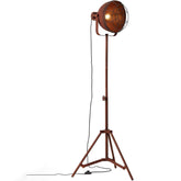 Industrial Cinema Floor Lamp Rust Effect Wood Steel E27