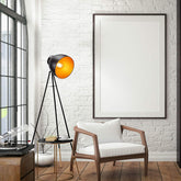 Classy Industrial Cinema Floor Lamp Wood Unfinished Metal E27