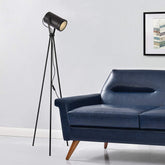 Minimalist Industrial Cinema Floor Lamp Wood Steel E27 150cm
