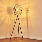 Moon Brut XL Industrial Cinema Floor Lamp Raw Steel Wood E27