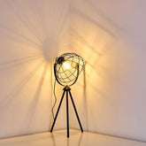Moon Brut XS Industrial Cinema Floor Lamp Compact Raw Steel Wood E27