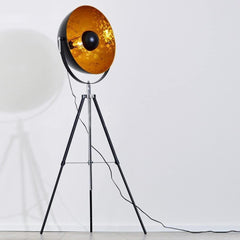 Moon XXL Industrial Cinema Floor Lamp Wood Untreated Steel E27