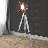 Retro Industrial Cinema Floor Lamp White Base E27 Adjustable