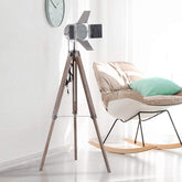 Retro Industrial Cinema Floor Lamp Wood Steel E27