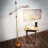 Art Deco Floor Lamp Wood Unfinished Steel E27 175cm