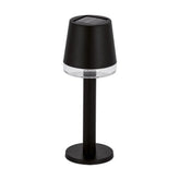 Black Solar Outdoor Table Lamp Cordless Warm White 2300K–3500K