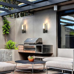 Outdoor Wall Light Black Aluminium Integrated LED Motion Sensor IP65