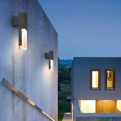 Outdoor Wall Light Black Aluminium Integrated LED Motion Sensor IP65