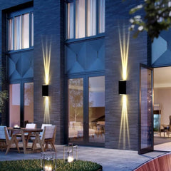 Outdoor Wall Light Black Aluminium 5W Integrated LED Motion Sensor IP65