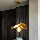 Gold Pendant Light G9 LED Aluminium Glass 3 Sizes