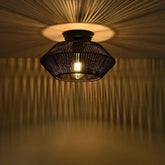 Geometric Metal Ceiling Light E27 Ø32cm — Black or Brown, 3 Colour Temperatures